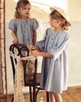 Pompomme Blueberry Embroidered Dress