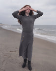Gem Grey Crystal Embellished Skirt Set