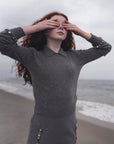 Gem Grey Crystal Embellished Skirt Set