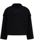 Pucci Ruffled Blue Logo Sweater