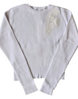 Ermanno Scervino Natural Rib Top Lace Long Sleeve