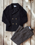 Mann Black Cabled Knit Blazer