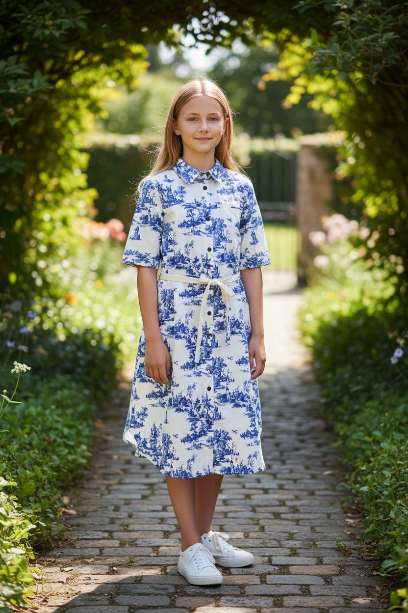 TNTRM Toile Blue Safari Dress