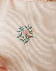 Ely's And Co Pink Ribbed Floral Embroidered 2 Piece Set