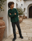 RetroKid Rowan Green French Terry Boys Shirt