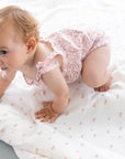 Petit Indi Leaves Pink Romper