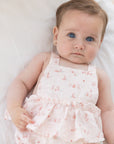 Petit Indi Pink Bunny Checked Romper