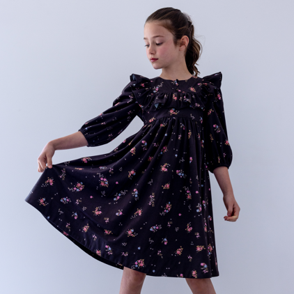 petite amalie black dress Ditsy Ruffle Yoke Cord 1507b / 5y Age group:Adults while delicate lace trims lace gown 100+ vintage 80s prom