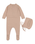 Peluche Bebe Pink Knit Footie Set