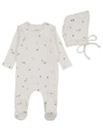 Bee And Dee Sweet Berry Print Footie Set