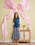Laurent Denim Top/Striped Skirt Jumper