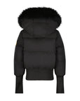 Scotch Bonnet Cropped Black Teen Coat With Fur Hood