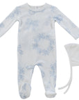 Kipp White/Blue Petit Toile Footie Set