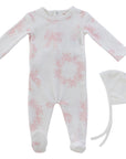 Kipp White/Pink Petit Toile Footie Set