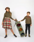Kix Green Patch Plaid Skirt
