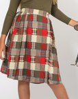 Kix Green Patch Plaid Skirt