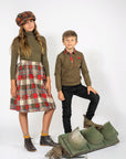 Kix Green Patch Plaid Skirt