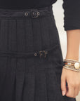 Gem Black/Grey Pleated Skirt