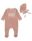 Bee And Dee Tea Time Velour Footie Set