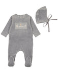 Bee And Dee Tea Time Velour Footie Set