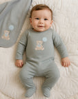 Maniere Teddy Printed Footie + Hat