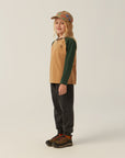 Campamento Color Block Brown Top