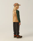 Campamento Color Block Brown Top
