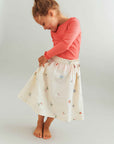 Wheat Embroidered Flowers Skirt Set