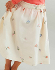 Wheat Embroidered Flowers Skirt Set