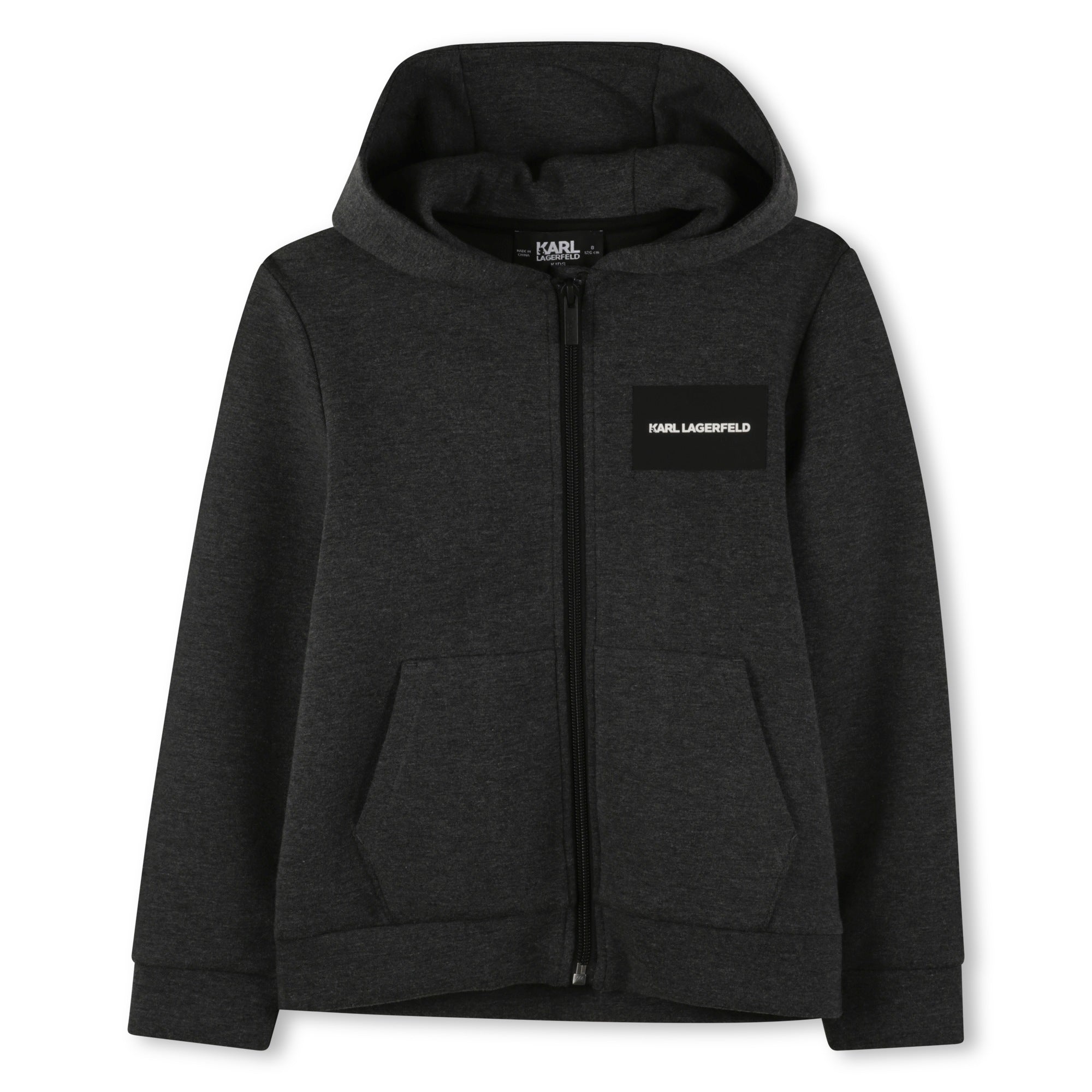 Karl Lagerfeld Boys Charcoal Marl Zip Up Hoodie