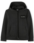 Karl Lagerfeld Boys Charcoal Marl Zip Up Hoodie