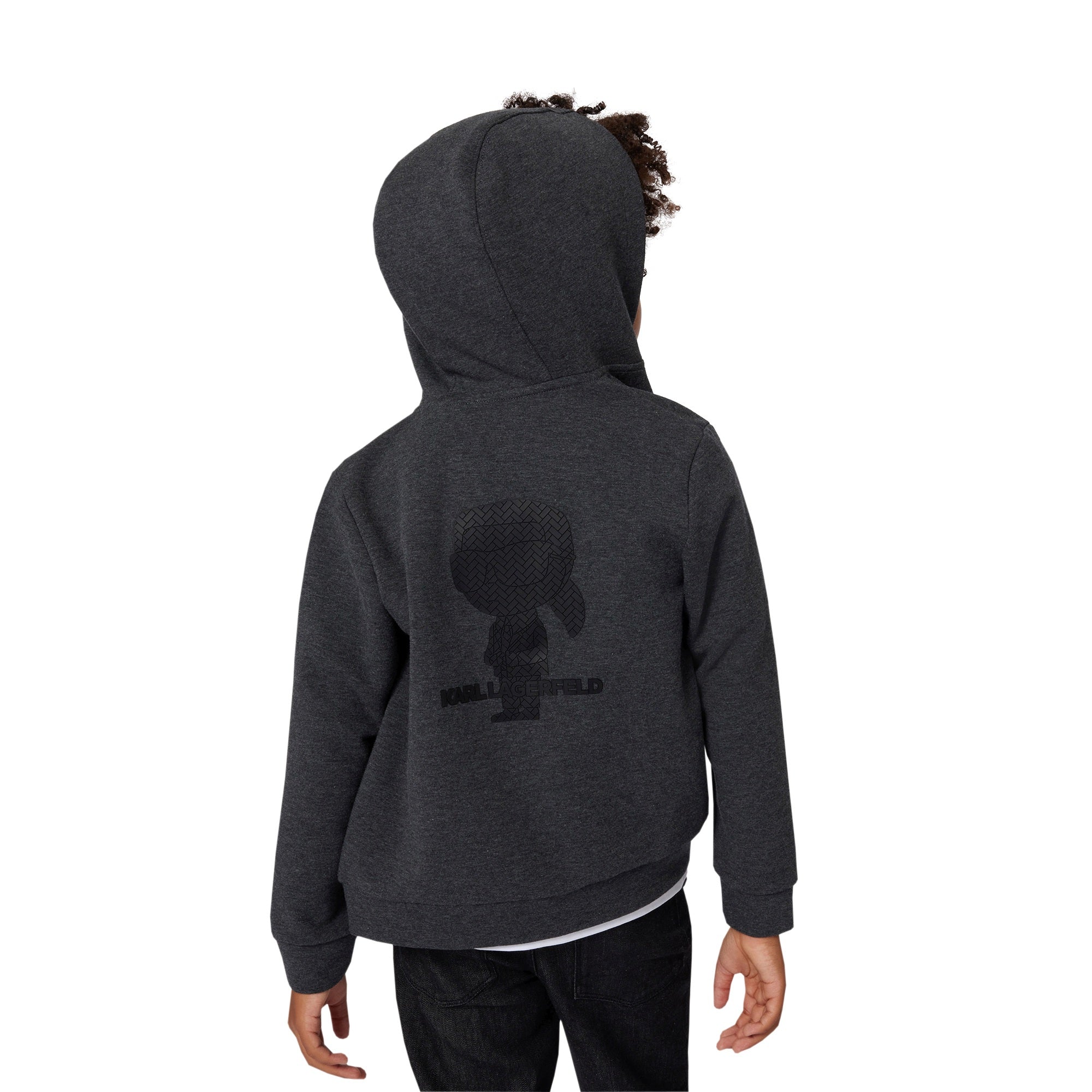Karl Lagerfeld Boys Charcoal Marl Zip Up Hoodie