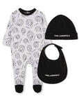 Karl Lagerfeld Logo Footie With Bib And Footie