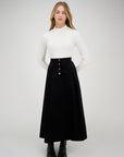 Zaikamoya Black Corduroy Selena Skirt