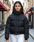 Scotch Bonnet Cropped Black Teen Coat Without Hood