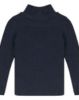 Calla Lili Navy Blue MockNeck Knit T-Shirt