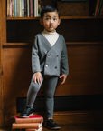 Lil Legs Mid Grey Double Breasted Knit Blazer