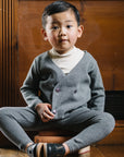 Lil Legs Mid Grey Double Breasted Knit Blazer