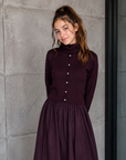 Urban Edge Mulberry Knit Combo Dress With Cardigan