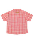 Piupiuchick Gingham Shirt With Denim Shorts