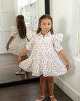 Mode Avant Paris Soft Pink Tiered Floral Dress