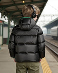 Scotch Bonnet Black Boy Coat With Green Insert