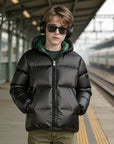 Scotch Bonnet Black Boy Coat With Green Insert