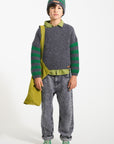 Piupiuchick Grey/Green Stripes Knit Sweater