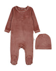 Pouf Pink Velour Grandpa Footie
