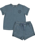 Pouf Denim Shorts Set