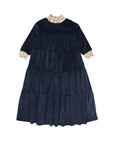 Pouf Navy Velour Robe