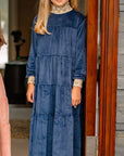 Pouf Navy Velour Robe