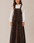 My Maxi Deep Taupe Velour Pinafore Maxi