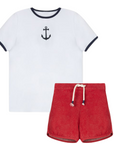 Madeleine Anchor Top With Red Shorts